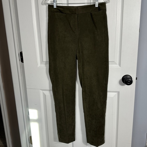 J. McLoughlin size 2 ankle pants, cotton blend, straight leg, dark olive green - Picture 1 of 9